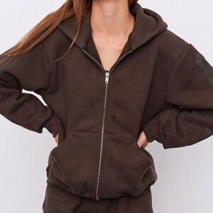 set active espresso zip up hoodie